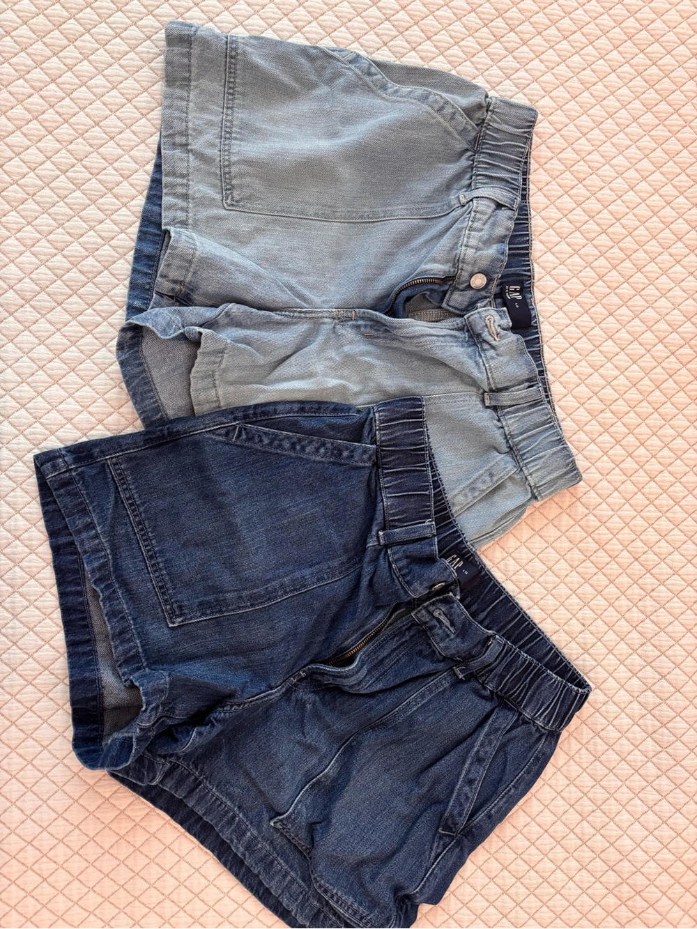 2 pairs Gap Denim Shorts - Light Blue & Dark Blue